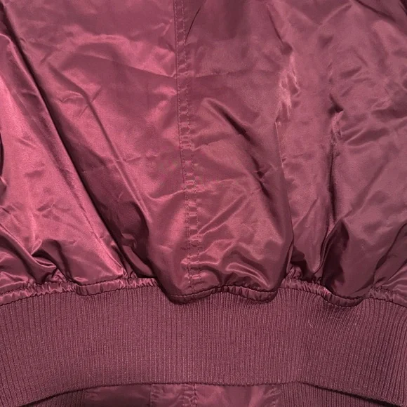 Satin Burgundy Bomber Jacket - Picture 3 of 9